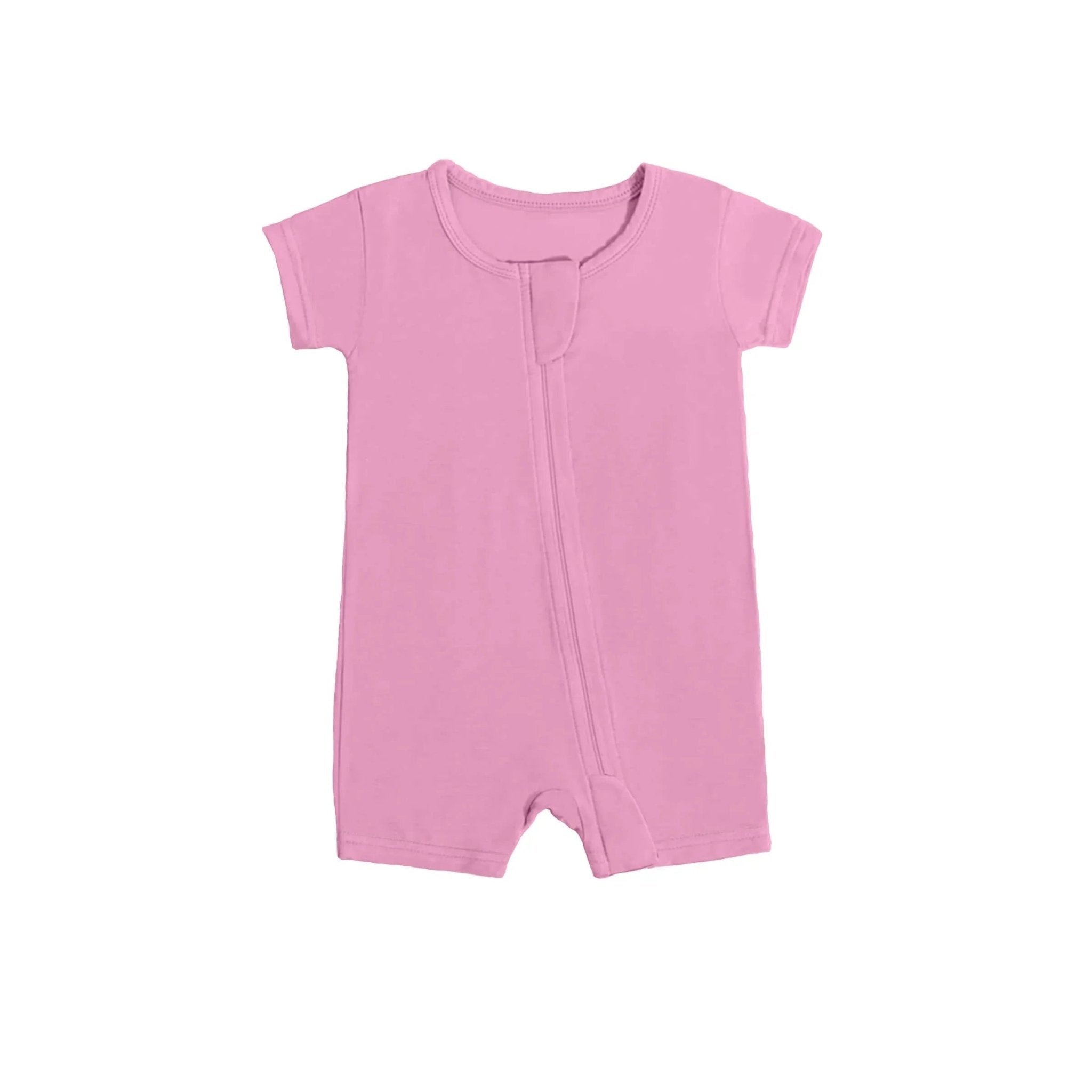 Shorty Zippered Romper in Pink - StazzyBaby