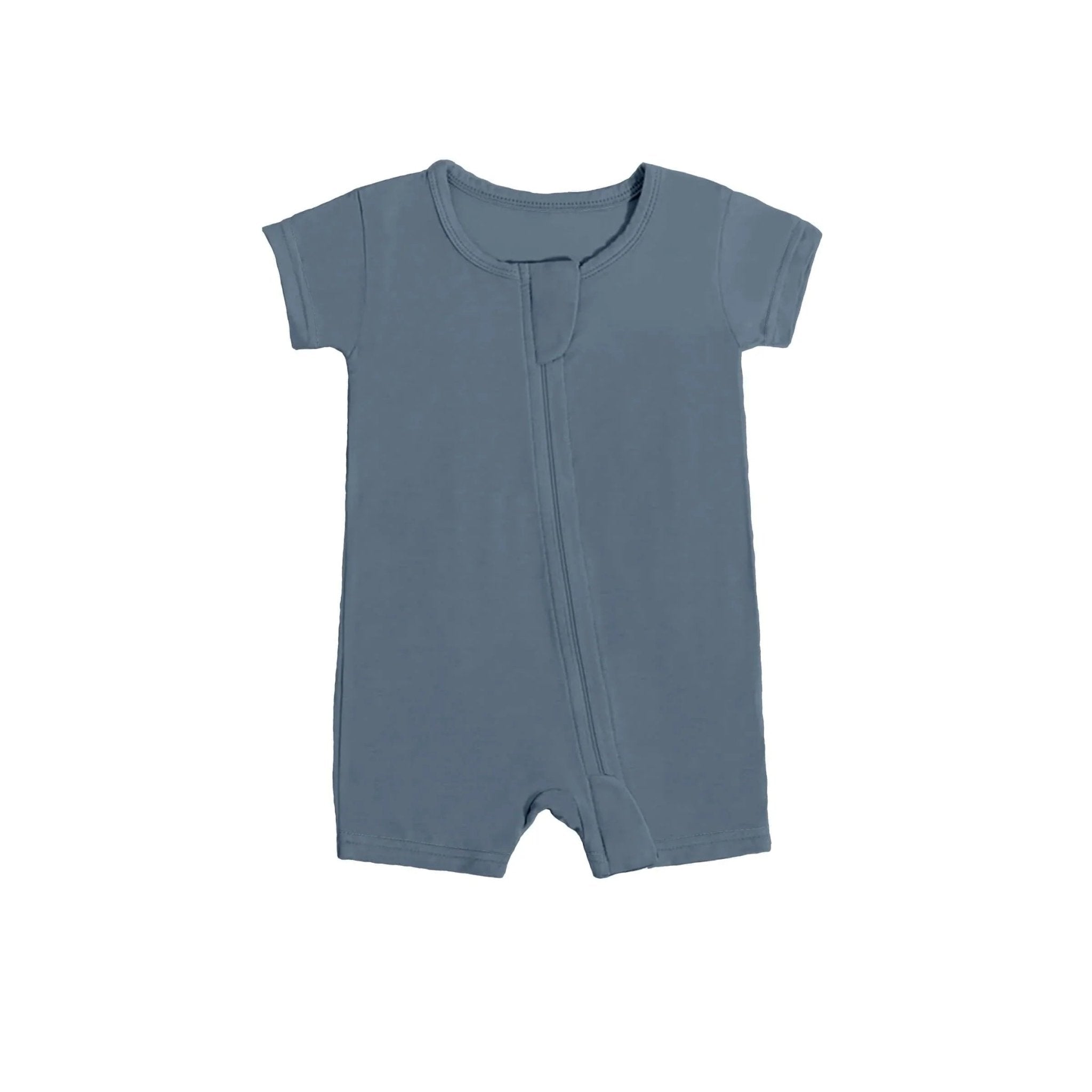 Shorty Zippered Romper in Slate Gray - StazzyBaby
