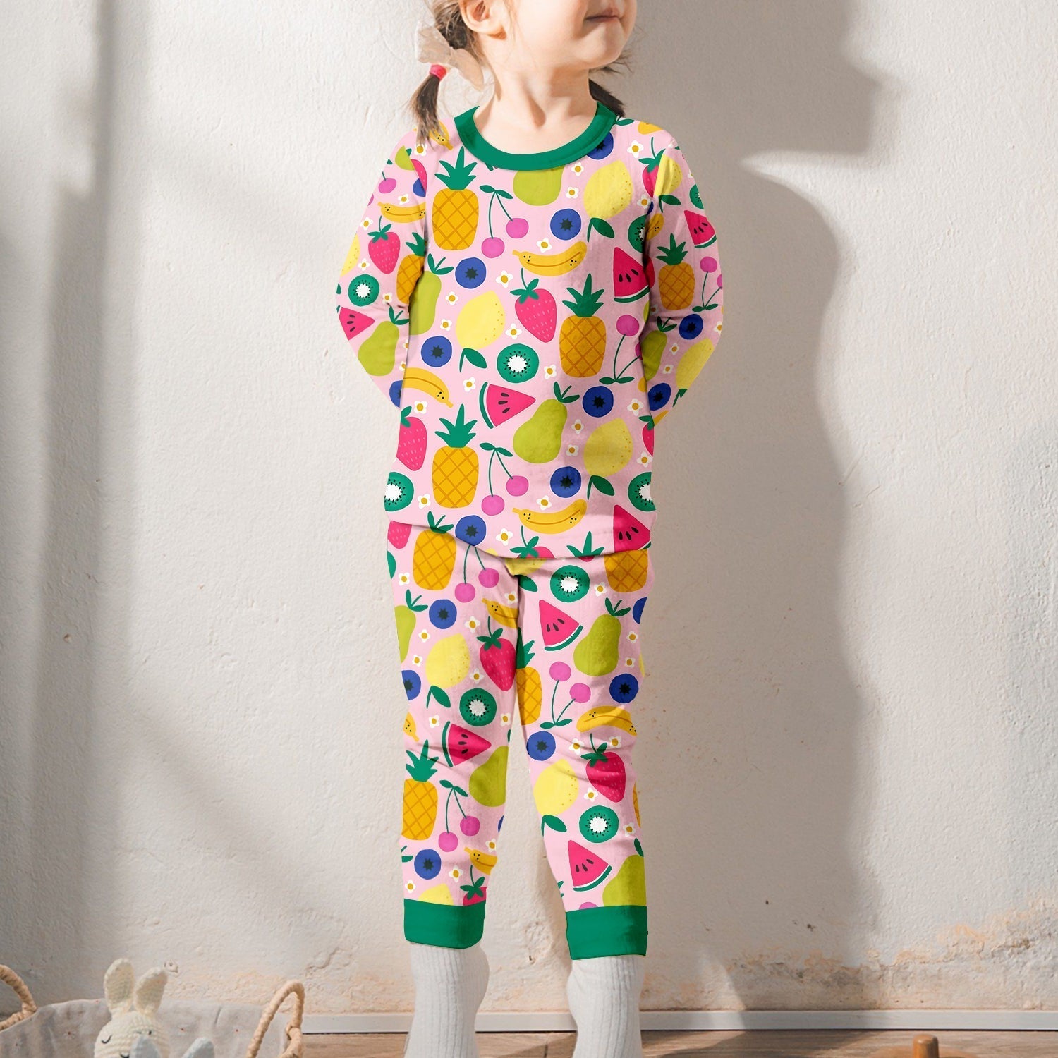 Summer Fruits Two Piece Long Sleeve Pajama Set - StazzyBaby