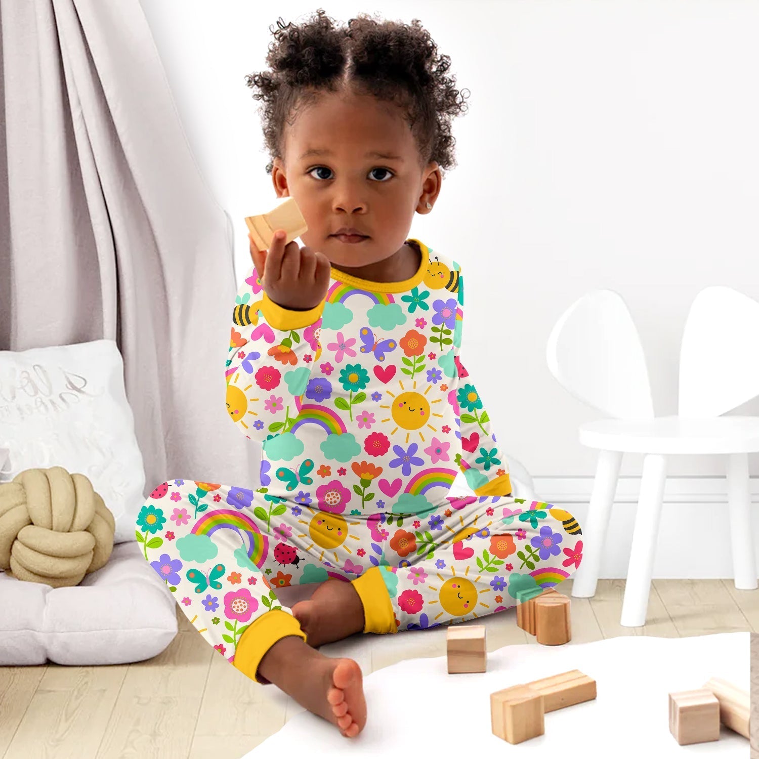 Summer Sunshine Two Piece Long Sleeve Pajama Set - StazzyBaby