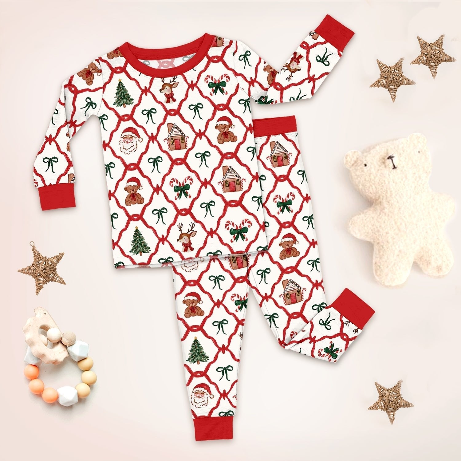 Vintage Christmas Two Piece Long Sleeve Pajama Set - StazzyBaby