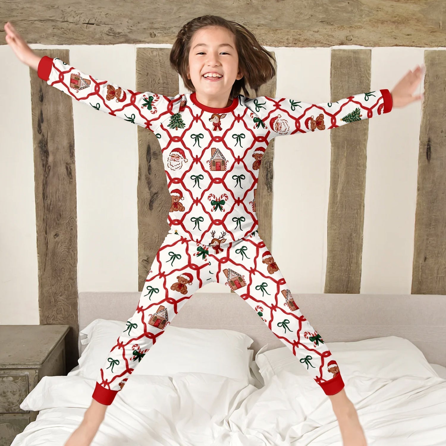 Vintage Christmas Two Piece Long Sleeve Pajama Set - StazzyBaby