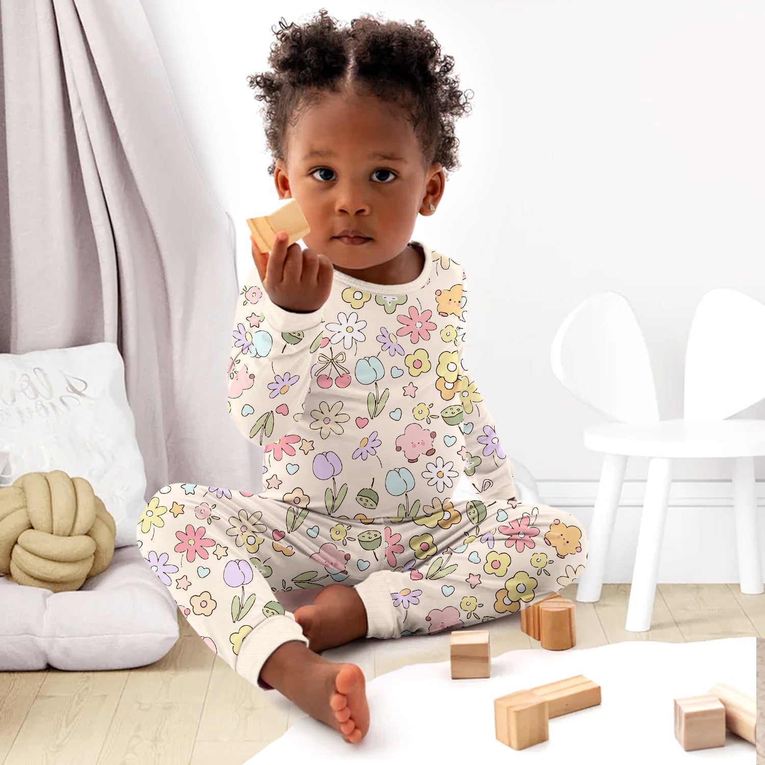 Whimsical Bloom Two Piece Long Sleeve Pajama Set - StazzyBaby