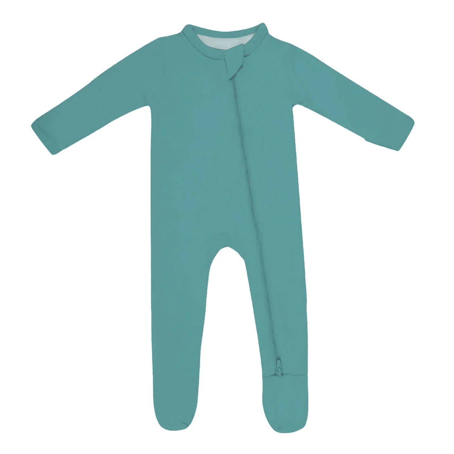 Zippered Footie Romper In Cadet Blue - StazzyBaby