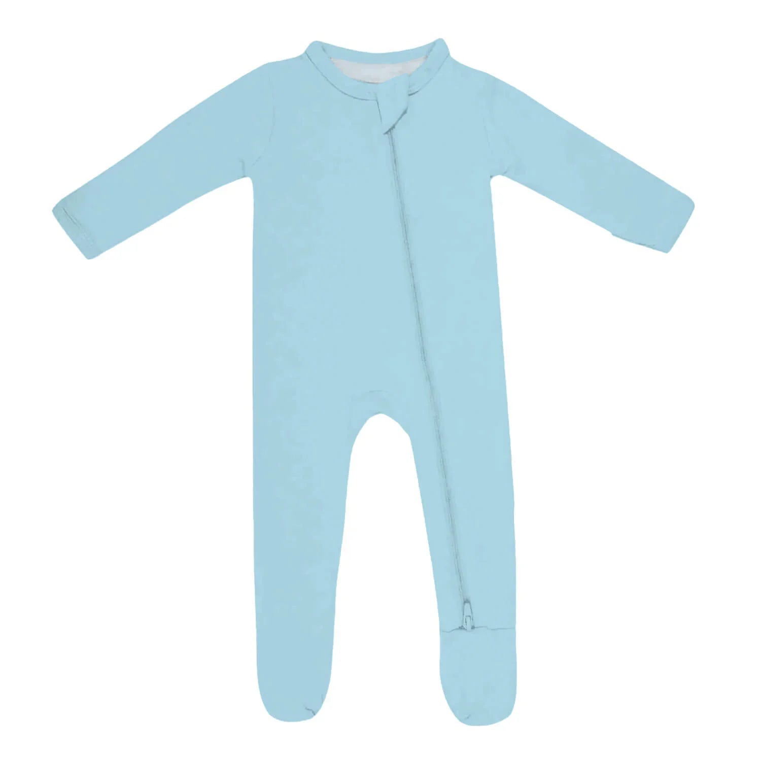Zippered Footie Romper In Light Blue - StazzyBaby